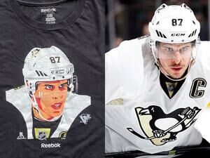 Sidney CROSBY 87 Pittsburgh Penguins 2010s REEBOK ccm T-shirt L black NHL vtg